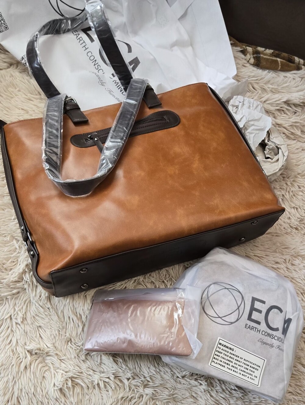 ECM 3pc Vegan Tote Set - #1465 - Picture 6 of 12
